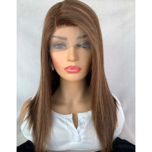 Human hair 16" blonde highlights color side parting blunt cut bob T part wig--TS16