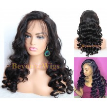 【【Big sale】】Brazilian human hair Pre plucked bleached loose wave 360 lace wig--BYC343