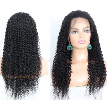 Brazilian human hair Pre plucked bleached kinky curl 360 lace wig--BYC341