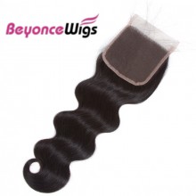 100% virgin human hair  body wave 4*4 lace closure--BYC721