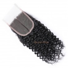 100% virgin human hair curly 4*4 lace closure--BYC722