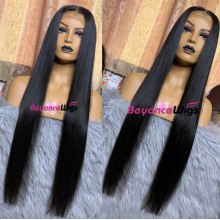 Brazilian virgin human hair silky straight hand tied full lace wig--BYC228