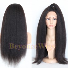 Brazilian human hair Pre plucked bleached Italian Yaki 360 lace wig--BYC340