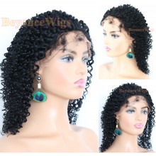 Brazilian human hair fine kinky curl glueless full lace silk top wig--BYC238