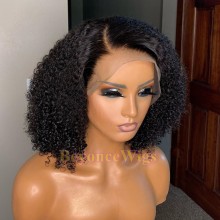Brazilian human hair  Afro curl side parting 360 lace wig--BYC334