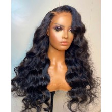 Brazilian human hair Pre plucked bleached loose body wave 13X6 lace front wig--BYC561