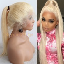 Brazilian human hair 613 color silky straight Gluless full lace wig--BYC229