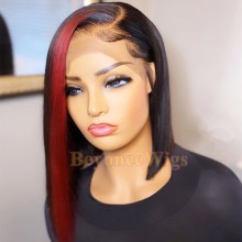 Pre plucked 13*6 lace front side parting highlights bob--BYC549