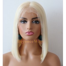 Glueless lace front human hair Beyonce 613 color blunt cut bob--BYC676