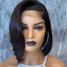 100% human hair 5*5 HD closure side parting vibe bob wig--BHD99