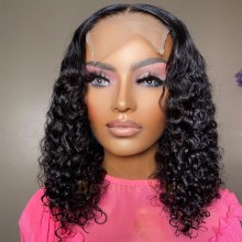 Stock 5*5 HD closure burmese curly bob wig--BHD115