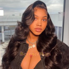 10A top quality 100% human hair body wave HD lace front wig--BYC458