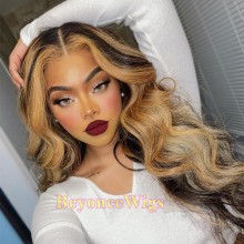 100% human hair Blonde color Loose wave 13*6 HD lace front wig--BYC467