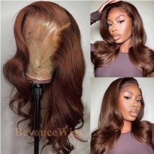 100% human hair Copper brown Loose wave 13*6 HD lace front wig--BYC468