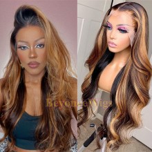 100% human hair Blonde color Loose wave 13*6 HD lace front  wig--BYC462