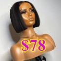 【【For sale】】brazilian virgin human hair silky straight 2*4 lace closure blunt cut bob--BYC679