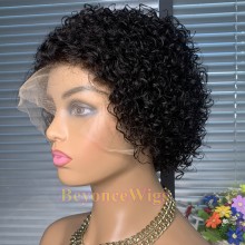 Stock 13*4 lace frontal short curly bob wig--BYC514