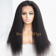 Brazilian virgin kinky straight Pre plucked Skin Melt HD Lace 13*6 Lace Front Wig--BYC476