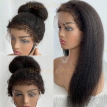NEW hairline with Afro curl baby hairs 13*6 skin melt HD lace wig--BYC222