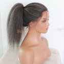 brazilian virgin Grey mixed kinky straight glueless full lace wig--BYC002