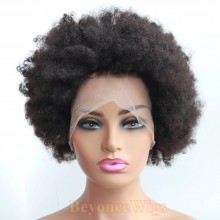 Stock 100% indian remy Afro curly  full lace cap wig--BYC241