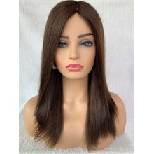 European Human Hair Natural Straight Silk Top Wig-JW23