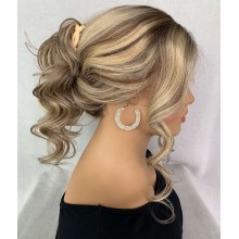 Blonde Highlight Long Wave 20inch Human Hair 13x6 Lace Front Wig-8c60